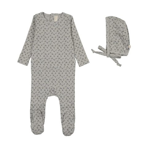 Lilette Cherry Blossom Footie Set - Pale Blue