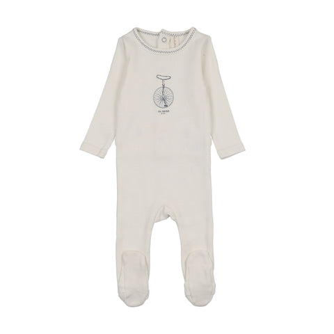 Lilette Bicycle Footie - Cream