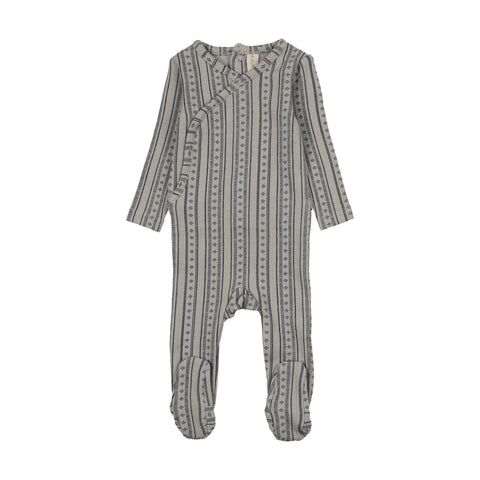 Lilette Linear Print Footie - Pale Blue