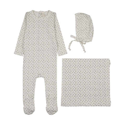 Lilette Cherry Blossom Layette Set - Cream Blue