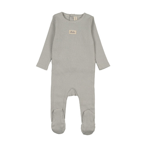 Lilette Striped Bebe Footie - Light Blue