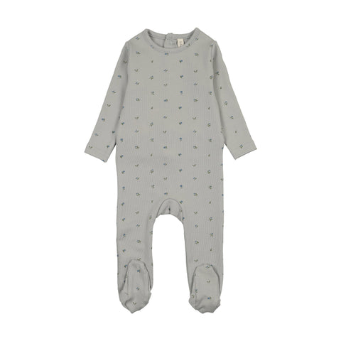 Lilette Bitsy Floral Footie - Pale Blue