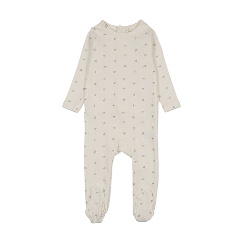 Lilette Bitsy Floral Footie - Cream Oat