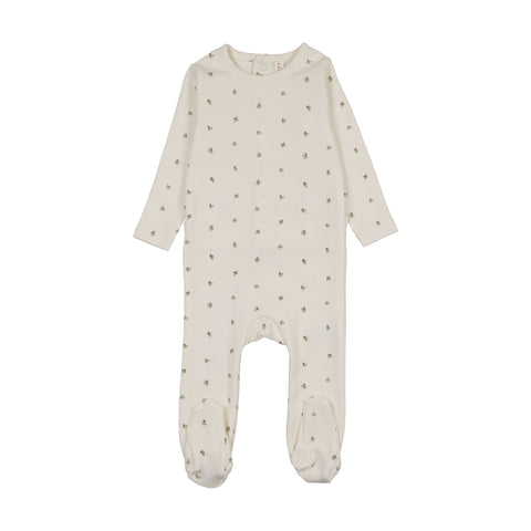 Lilette Bitsy Floral Footie - Cream Pink