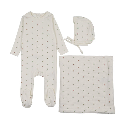 Lilette Bitsy Floral Layette Set - Cream Pink