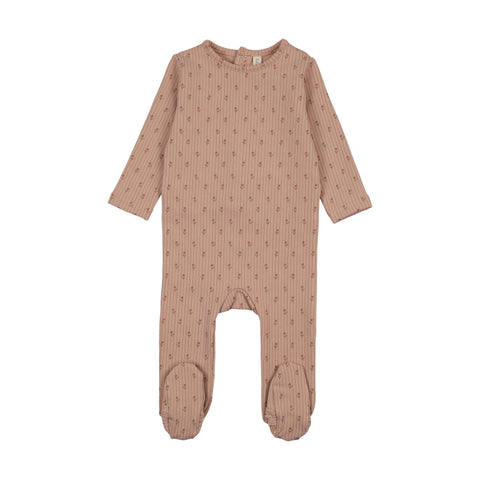 Lilette Stripe Print Footie - Dusty Pink