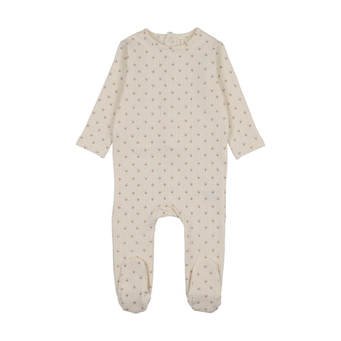 Lilette Stripe Print Footie - Cream Pink