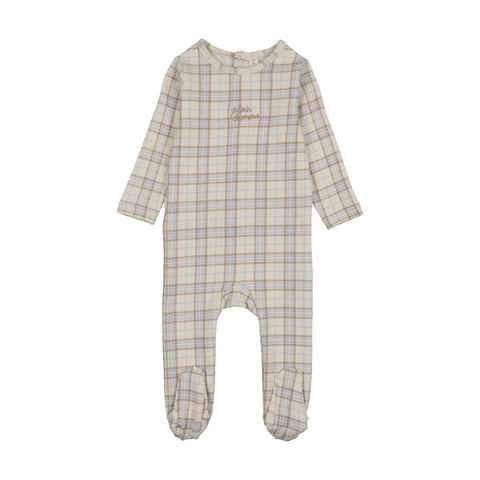 Lilette Tartan Print Footie - Oat