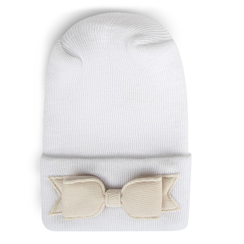 Adora Hospital Hat - Bow Linen Cream