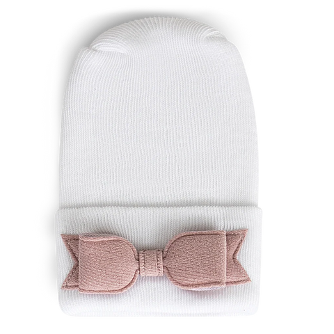 Adora Hospital Hat - Bow Linen Rose