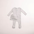 Bee and Dee Wings Pointelle Footie Dusty Blue