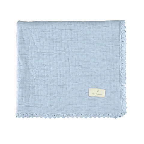 Bebe Organic Lumi Chenille Blanket - Sky Blue