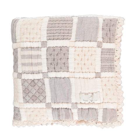 Bebe Organic Mai Square Taupe Blanket
