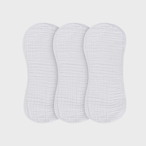 Ely's & Co. Muslin Burp Cloths - White 3 Pack