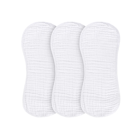 Ely's & Co. Burp Cloths Muslin 3Pk - White
