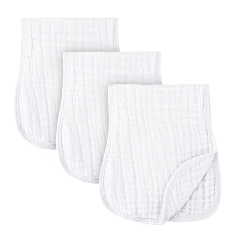 Ely's & Co. Burp Cloths Muslin 3Pk - White