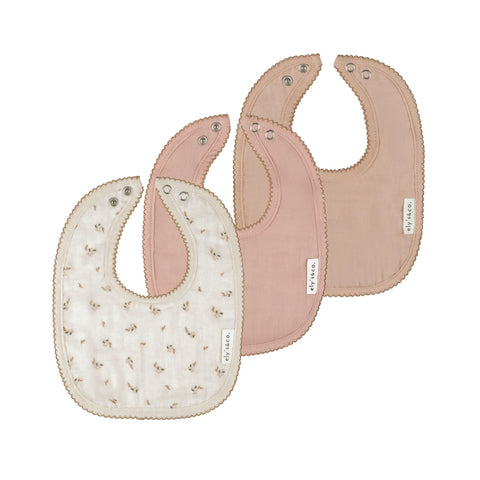 Ely's & Co. Bibs 3 Pk Muslin - Pink Floral