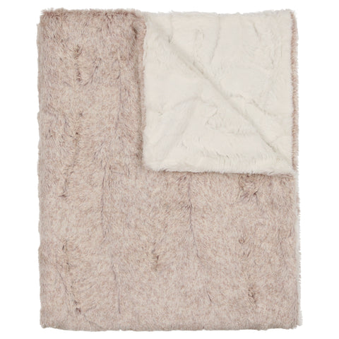 Peluche Lux Fur Blanket - Oatmeal & Natural Heather