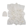 Peluche Knit Swaddle + Beanie Set - Cream