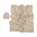 Peluche Knit Swaddle + Beanie Set - Stone