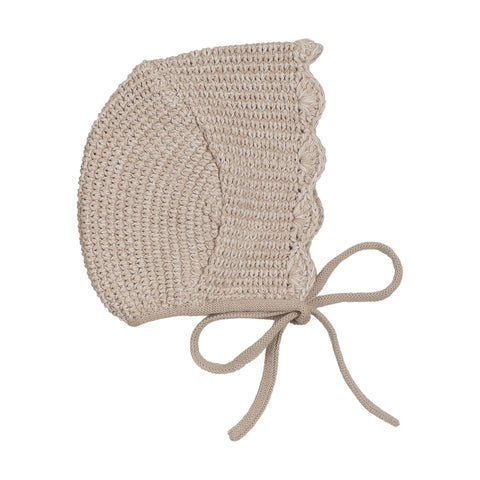 Peluche Scalloped Mélange Bonnet - Taupe