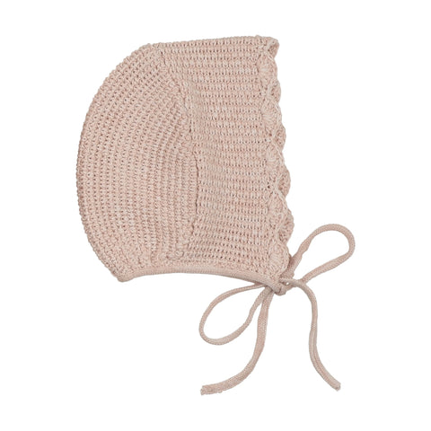 Peluche Scalloped Mélange Bonnet - Rose