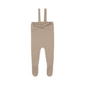 Peluche Knit Tied Suspender Overalls - Taupe