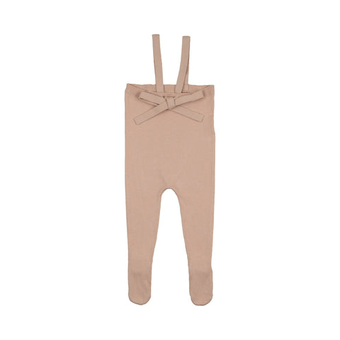 Peluche Knit Tied Suspender Overalls - Rose
