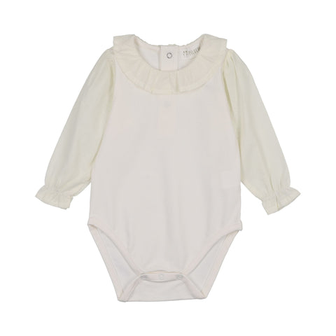 Peluche Blouse Sleeve Bodysuit - Cream