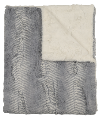 Peluche Lux Fur Blanket - Feather Powder & Natural