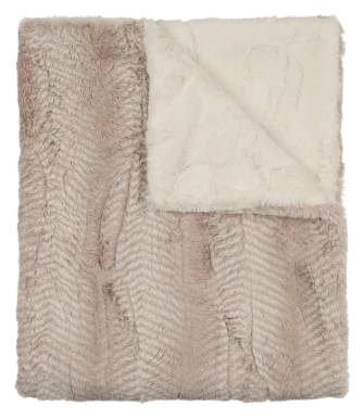 Peluche Lux Fur Blanket - Feather Beige & Natural