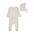 Bee and Dee Pointelle Flowers Footie+Bonnet - Chalk girls