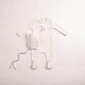 Bee and Dee Rocking Horse Footie + Bonnet - Chalk White Boys