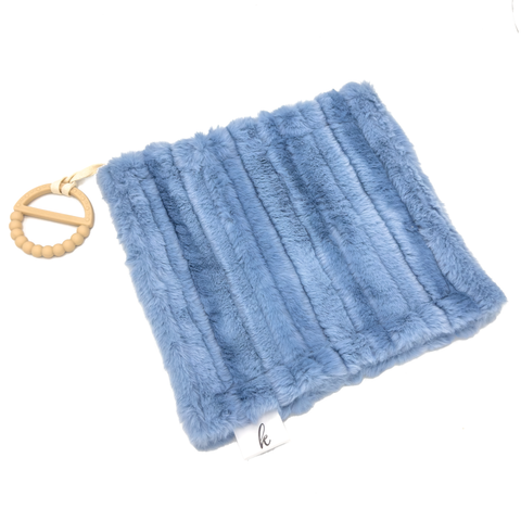 Kidu Fur Security Blanket - Wave Denim