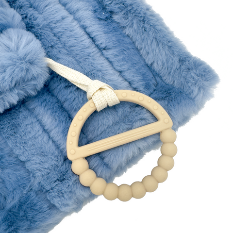 Kidu Fur Security Blanket - Wave Denim