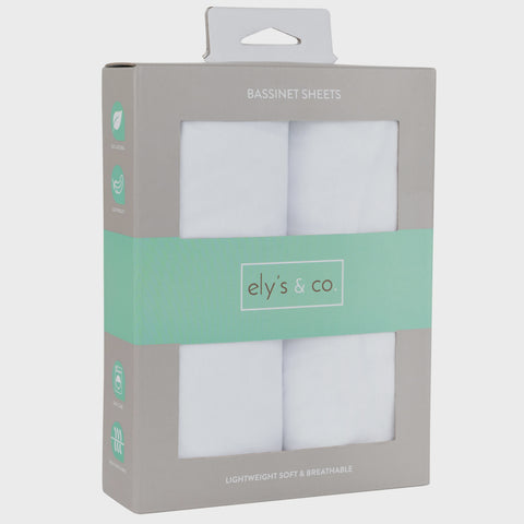 Ely's & Co. 2pk Bassinet Sheets - Solid White