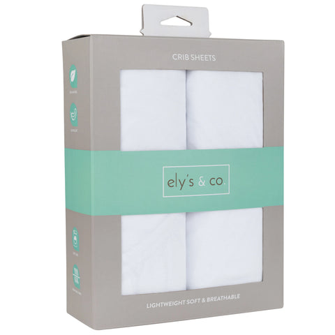 Ely's & Co. 2pk Crib Sheets - Solid White