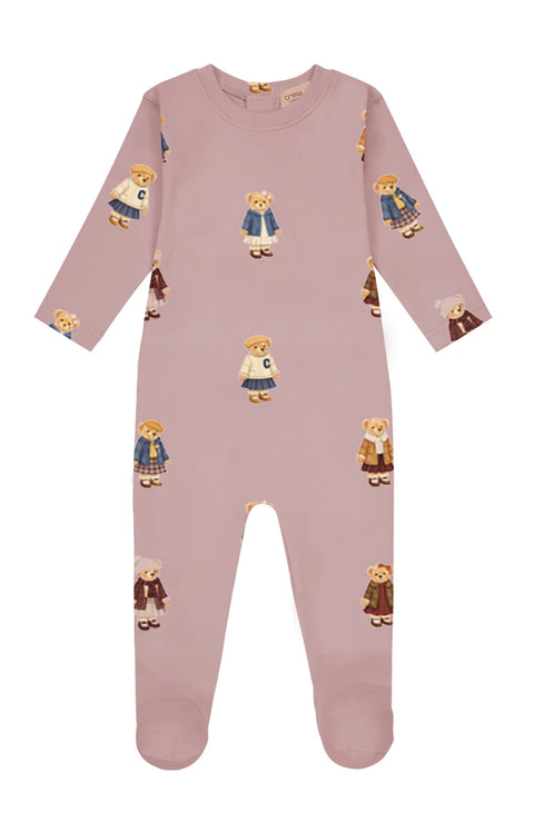 Crew Lounge Teddy Pattern Footie - Dusk