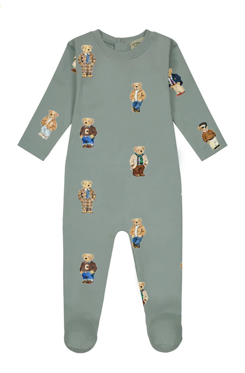 Crew Lounge Teddy Pattern Footie - Jade
