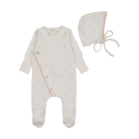Bee and Dee Stars and Dots Footie+Beanie KSDC - Chalk girls