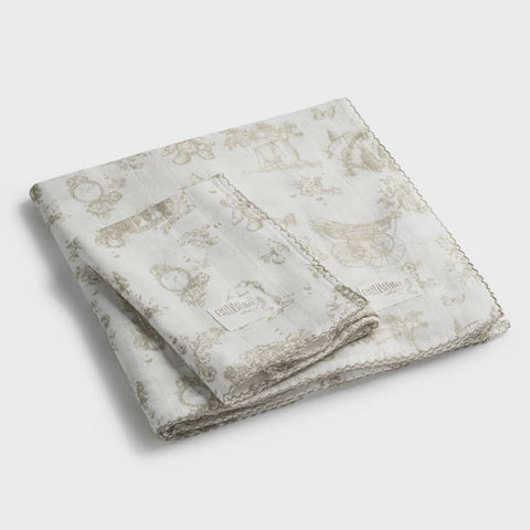 Petite Belle Swaddle & Burp Cloth Set - Taupe Safra