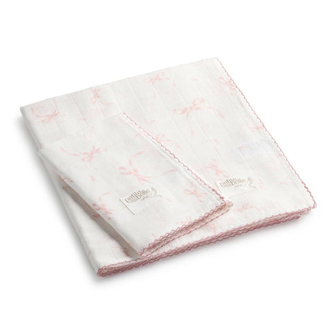 Petite Belle Swaddle & Burp Cloth Set - Lafayette Pink Lace
