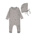 Bee and Dee Sweet Berry Footie+Bonnet - Pale blue