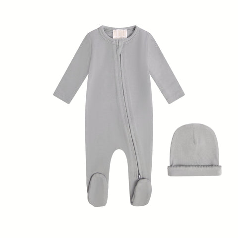 Mi Amour Sweet Dreams Pajama Footie + Hat - Blue