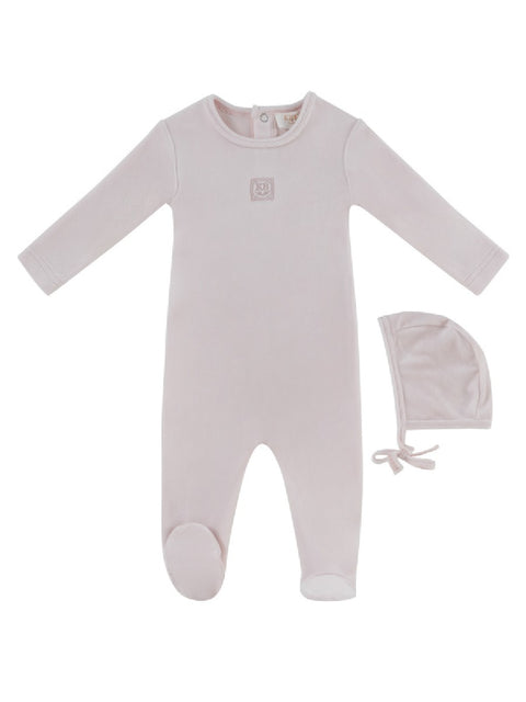 Kipp Baby Logo Footie & Hat Set - Pink