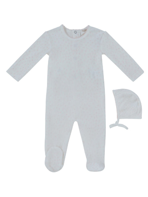 Kipp Baby Whispering Blooms Footie & Hat Set - Pink