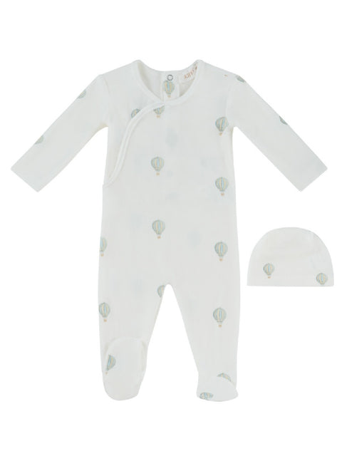 Kipp Baby Ciel Enfant Wrap Footie & Hat Set - Blue