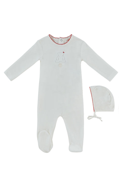 Kipp Baby Fur Ever Yours Footie & Hat Set - Red