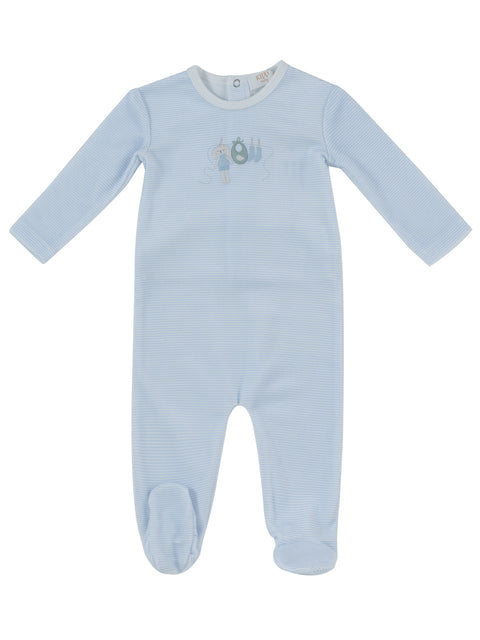 Kipp Baby Bunny Stripe Footie - Blue