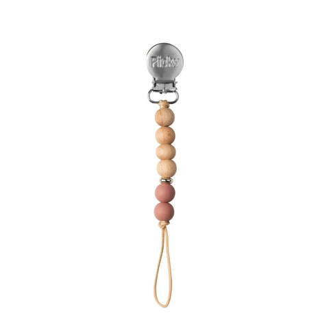 Picky Wood & Silicone Straight Paci Clip - Soft Mauve